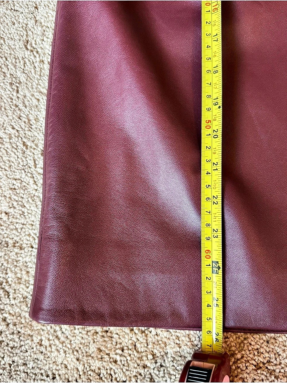 Coach Lamb Skin Leather Wrap Skirt in Burgundy Size 8 NWT - Picture 9 of 13